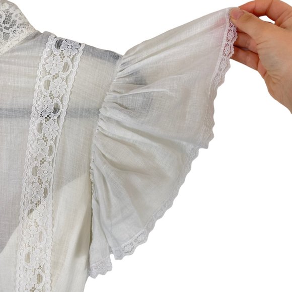 Vintage Gunne Sax by Jessica Mcclintock Lace Wedding/Prom Dress Off White Size 9 - Picture 3 of 11